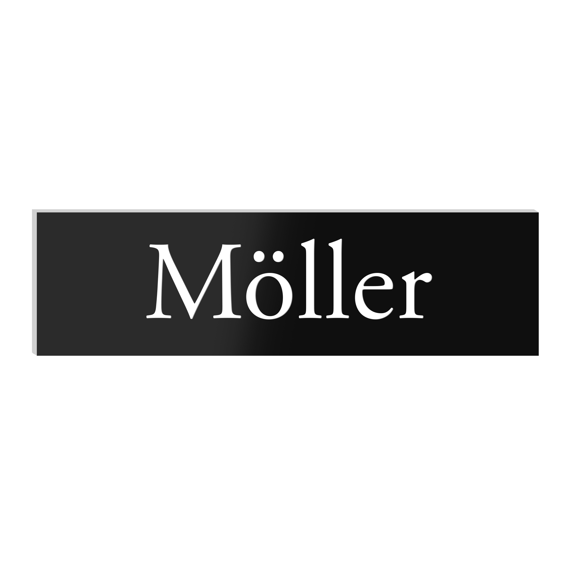 Klingelschild Kongsberg Schwarz mit Gravur - personalisiertes Türschild 70x20 mm