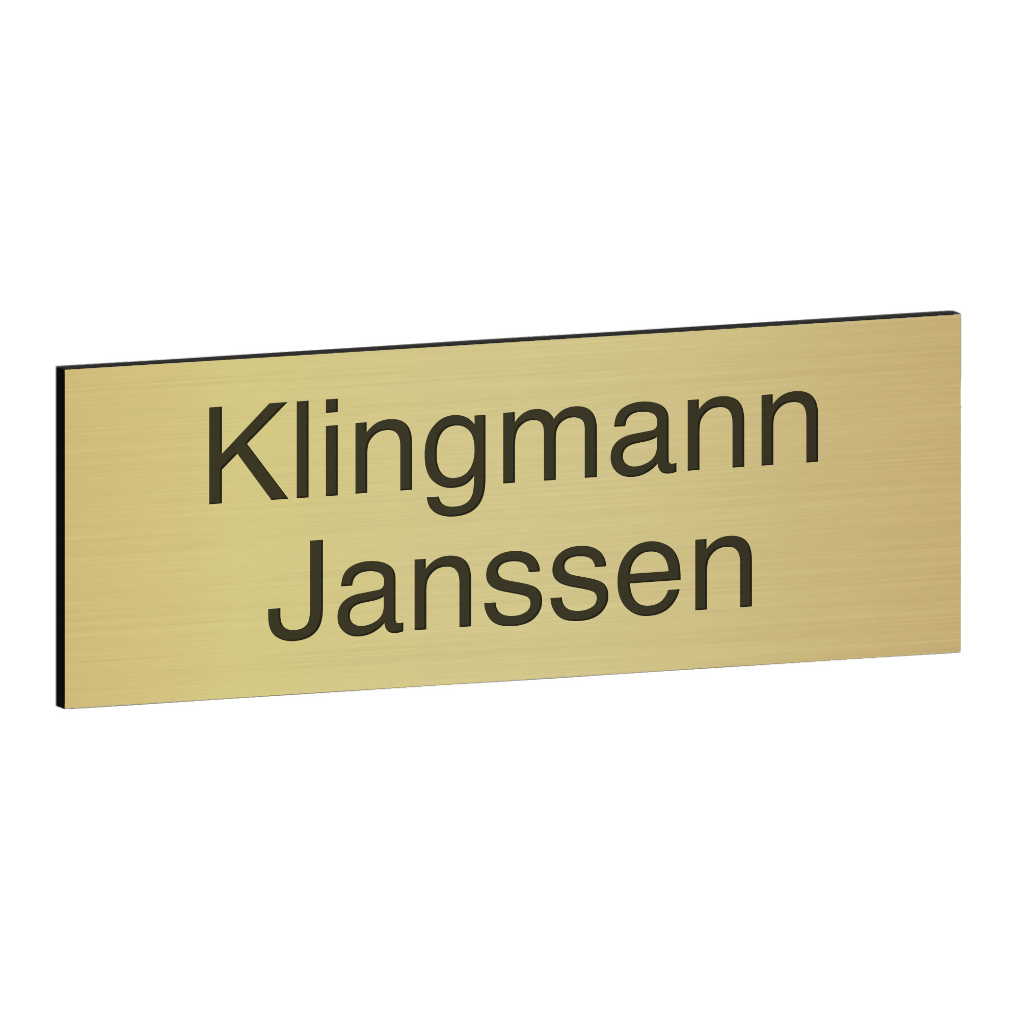 Klingelschild Kongsberg Gold mit Gravur - personalisiertes Türschild 85x30 mm
